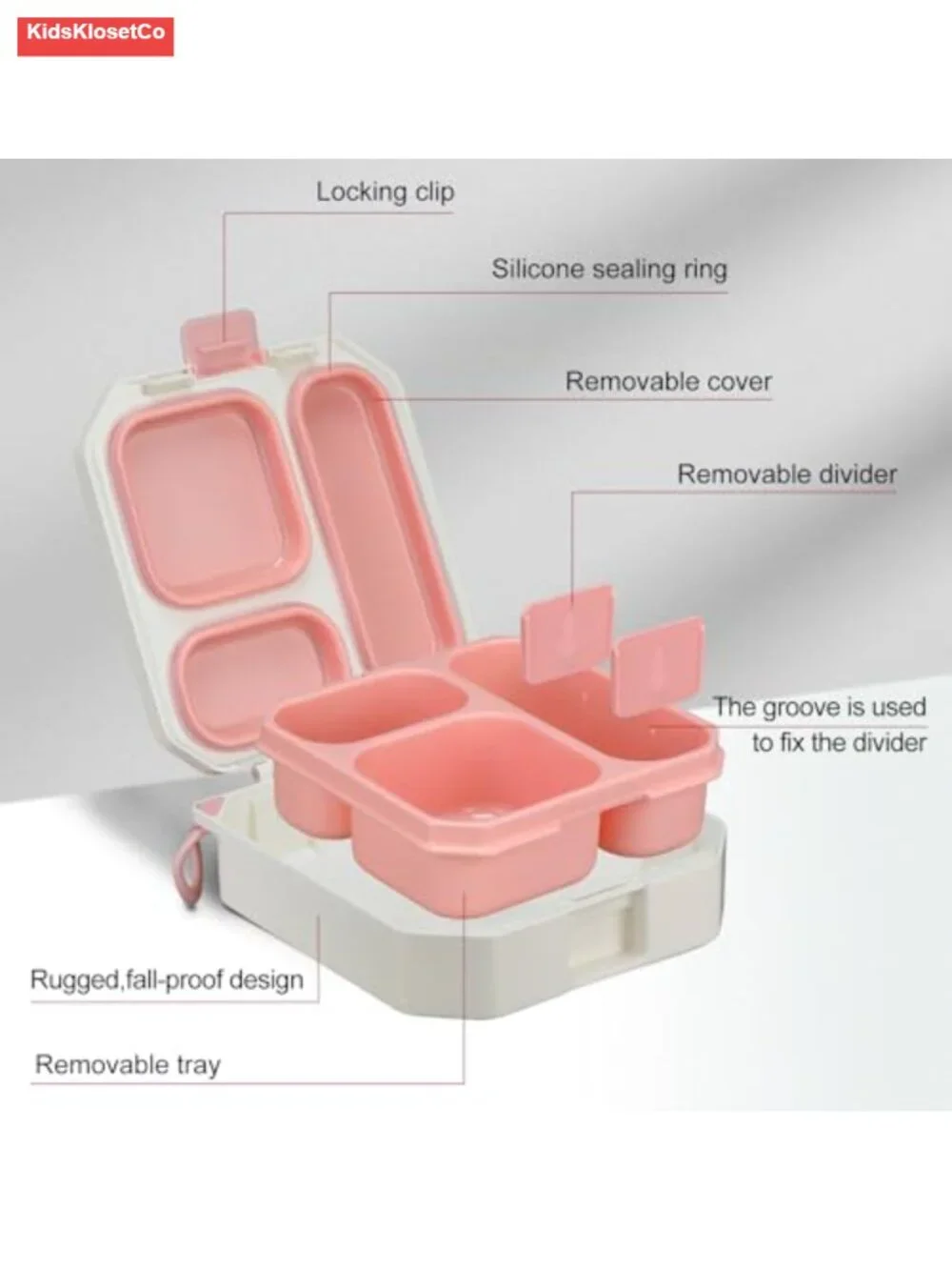 Kids Bento Lunch Box Set with 12oz Thermo Food Jar Leak-Proof Insulated Lunch